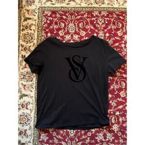 Victoria’s Secret Black Logo Tee Shirt Women’s Medium